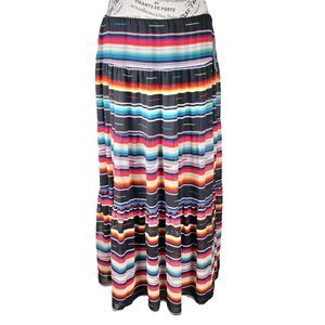LAUREN RALPH LAUREN Skirt Lined Striped Georgette Skirt Size 12 NWT MSRP $198